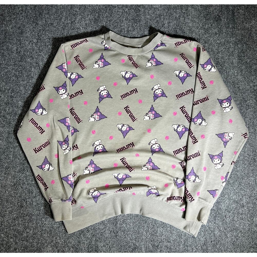 Kuromi AOP Crewneck Sweatshirt Sanrio Gray Large